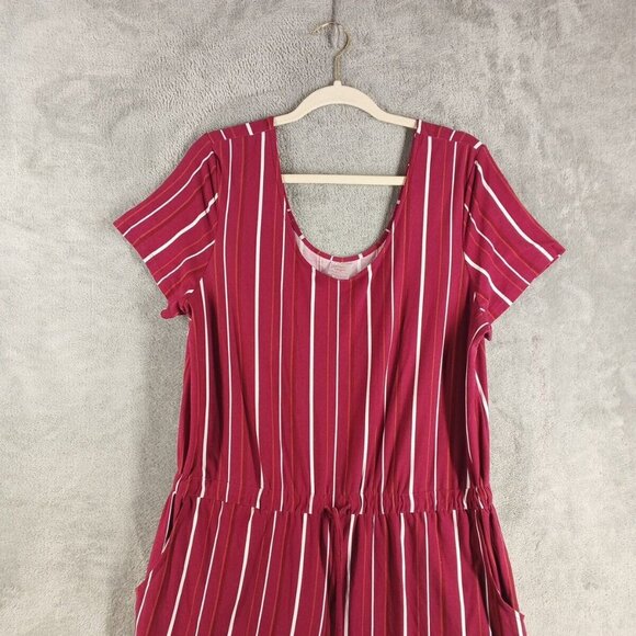 NO BOUNDARIES Women Jumpsuit Junior Size XXL(119) Striped Knit Pockets Waist Tie - Picture 2 of 11